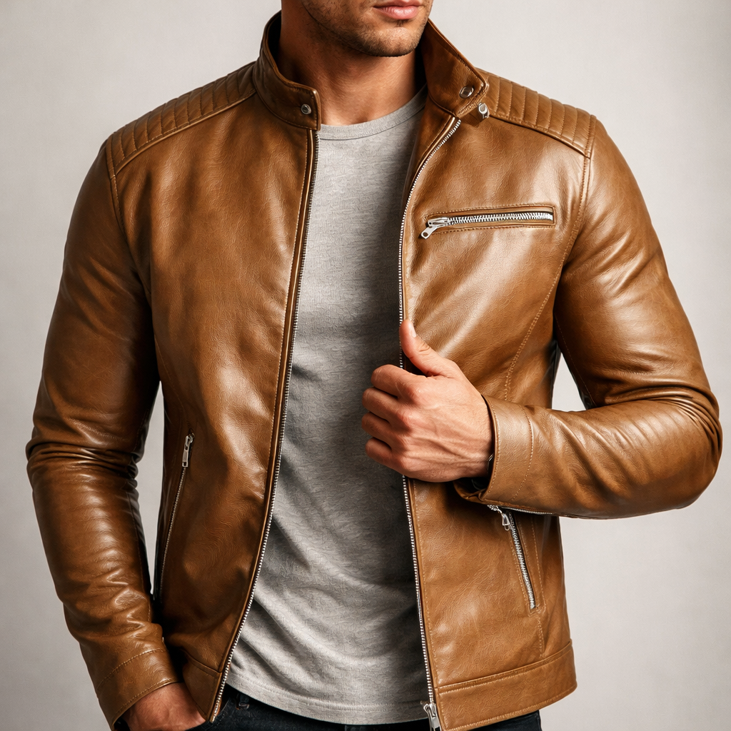 Men's Leather Jacket - Genuine Quality