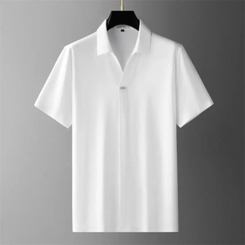 Men's Two-Piece Knit Polo Shirt and Ankle-Length Pants Set - Casual