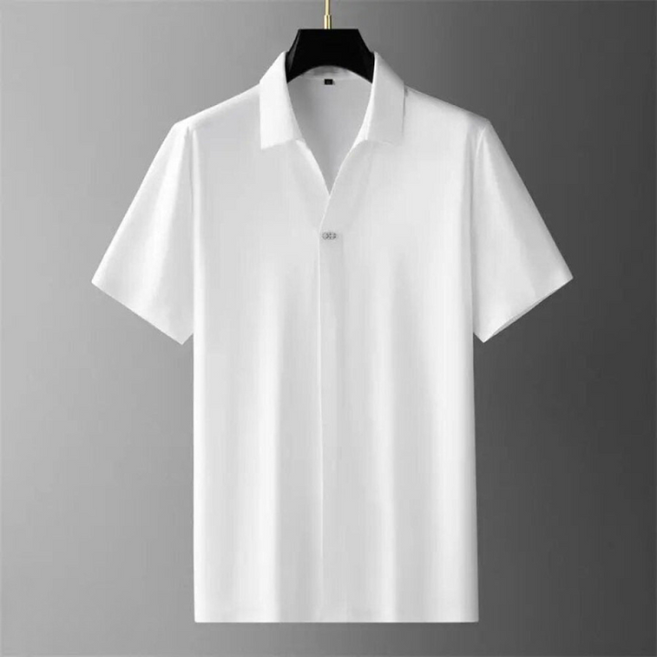 Men's Two-Piece Knit Polo Shirt and Ankle-Length Pants Set - Casual
