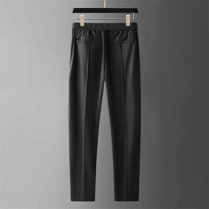 Men's Two-Piece Knit Polo Shirt and Ankle-Length Pants Set - Casual