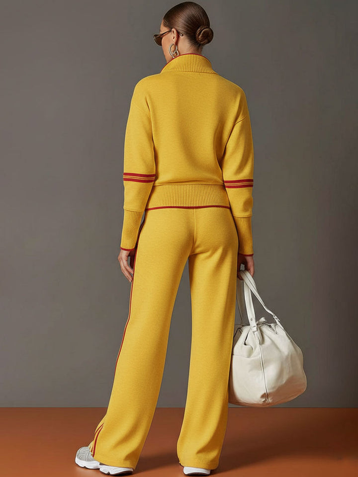 Sarah | Women's Half-Zip Blouse, Retro Sporty Style