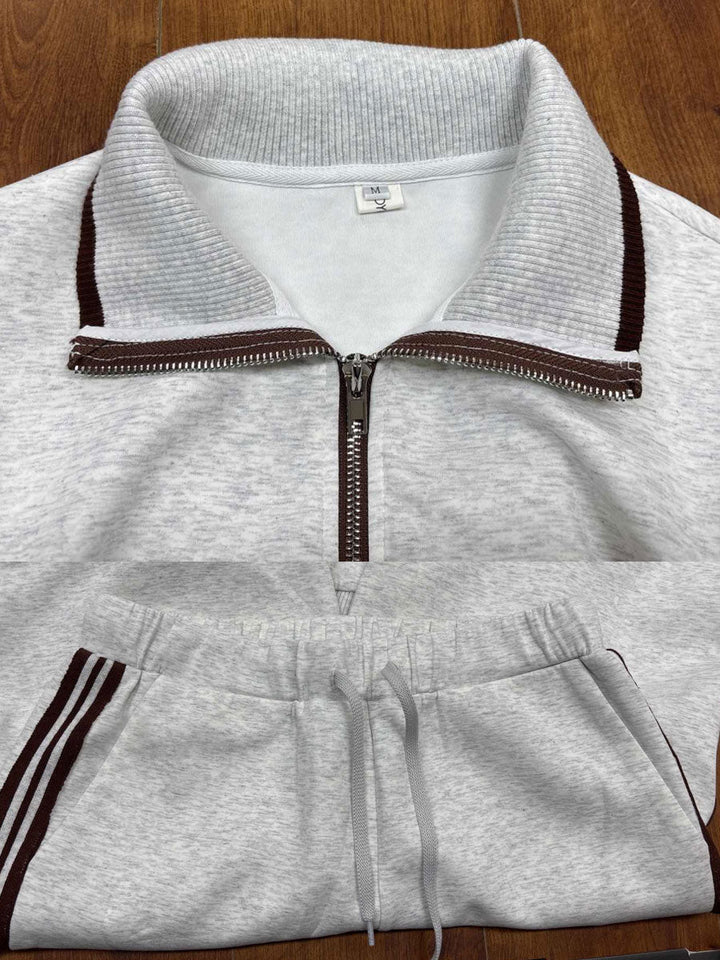 Sarah | Women's Half-Zip Blouse, Retro Sporty Style