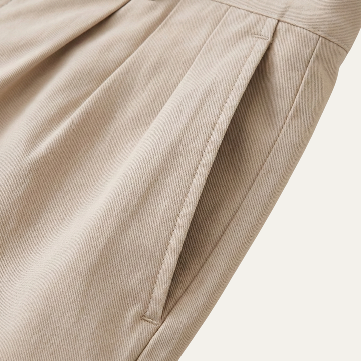 Men's Chino Shorts - Double Pleat - Summer Casual