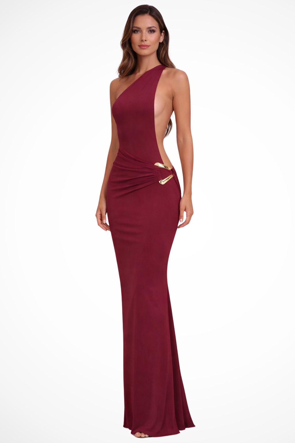 Women's Bodycon One Shoulder Satin Maxi Dress - Summer Wedding Guest