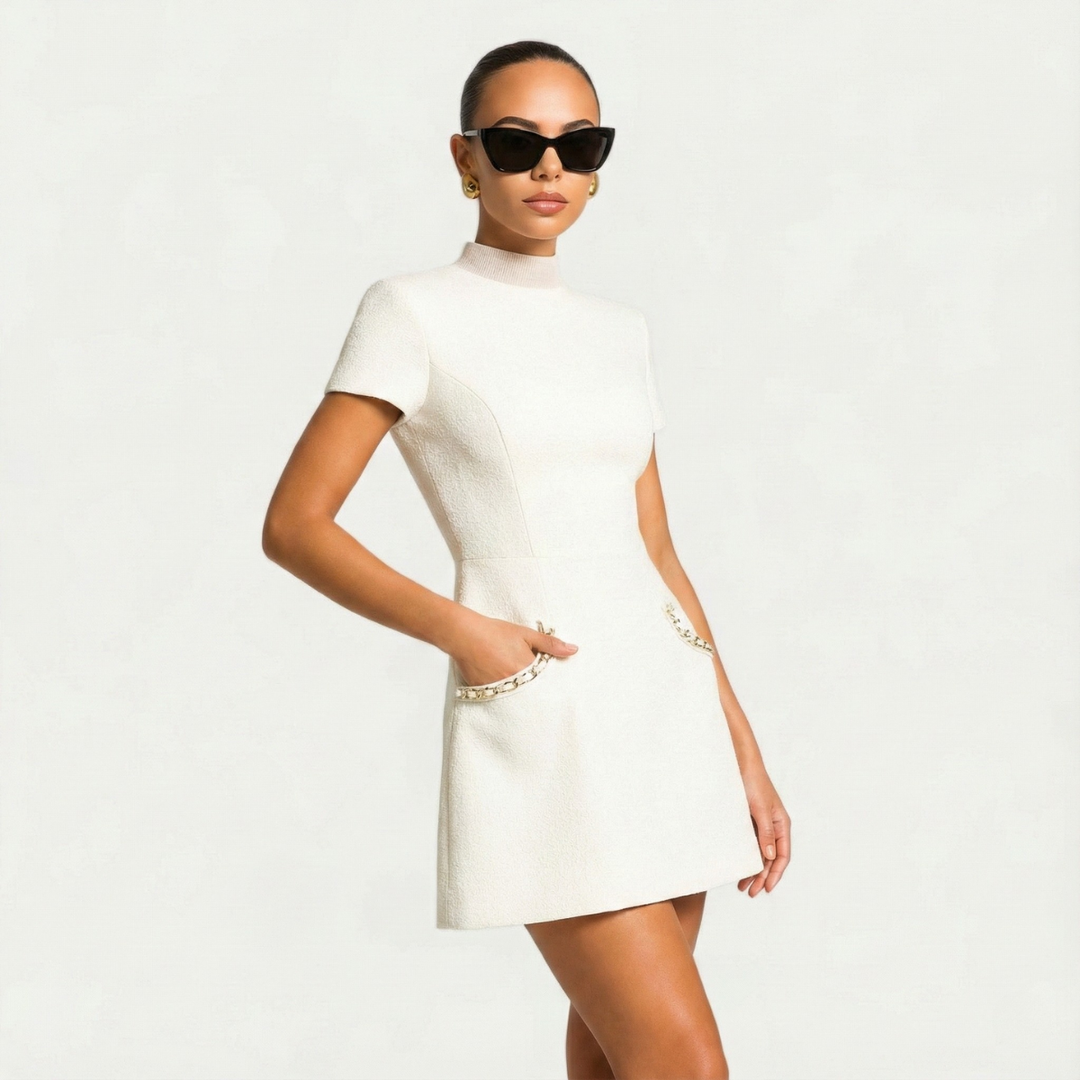 Women's Mini Dress with Pocket Detailing - Casual Summer