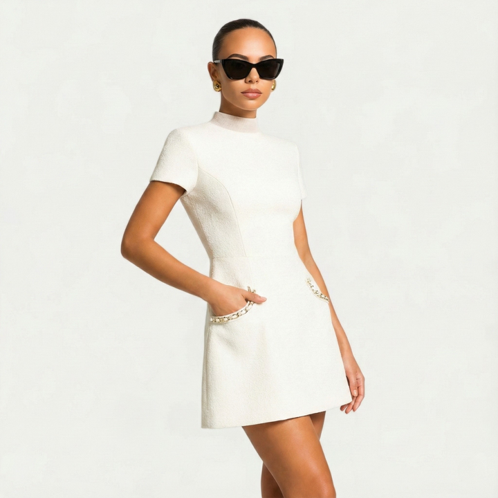 Women's Mini Dress with Pocket Detailing - Casual Summer