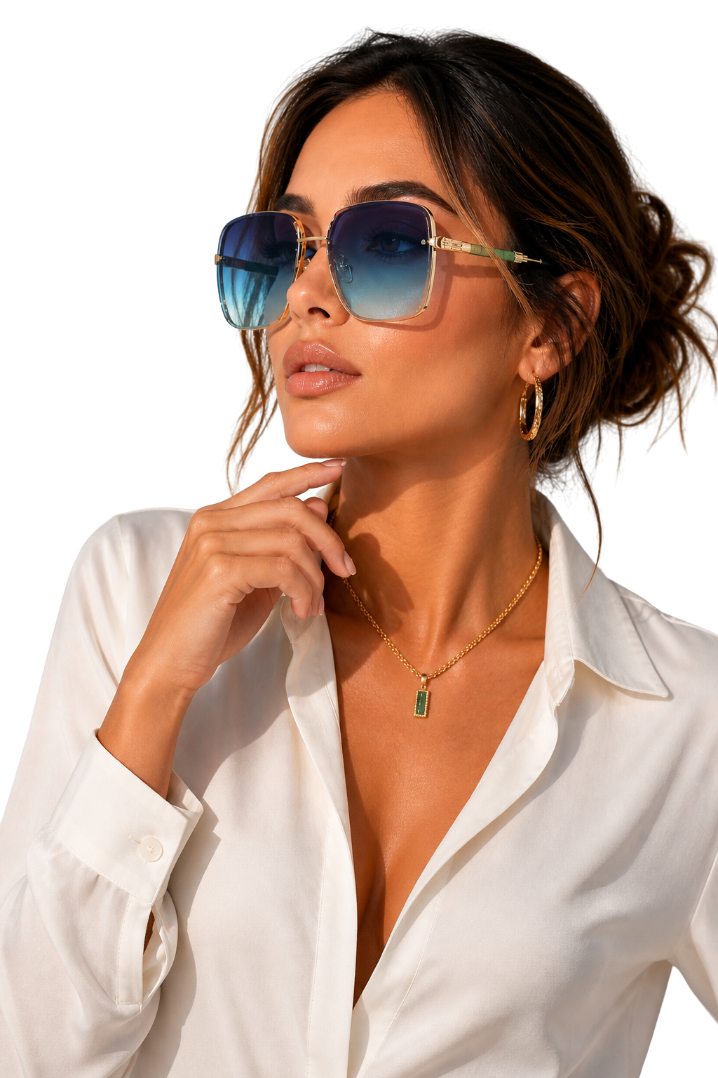 Men's Retro Gold Frame Aviator Sunglasses - UV400 Gradient Lens