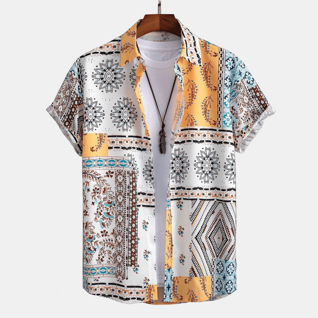 Men's Printed Shirt and Shorts Set - Summer Casual