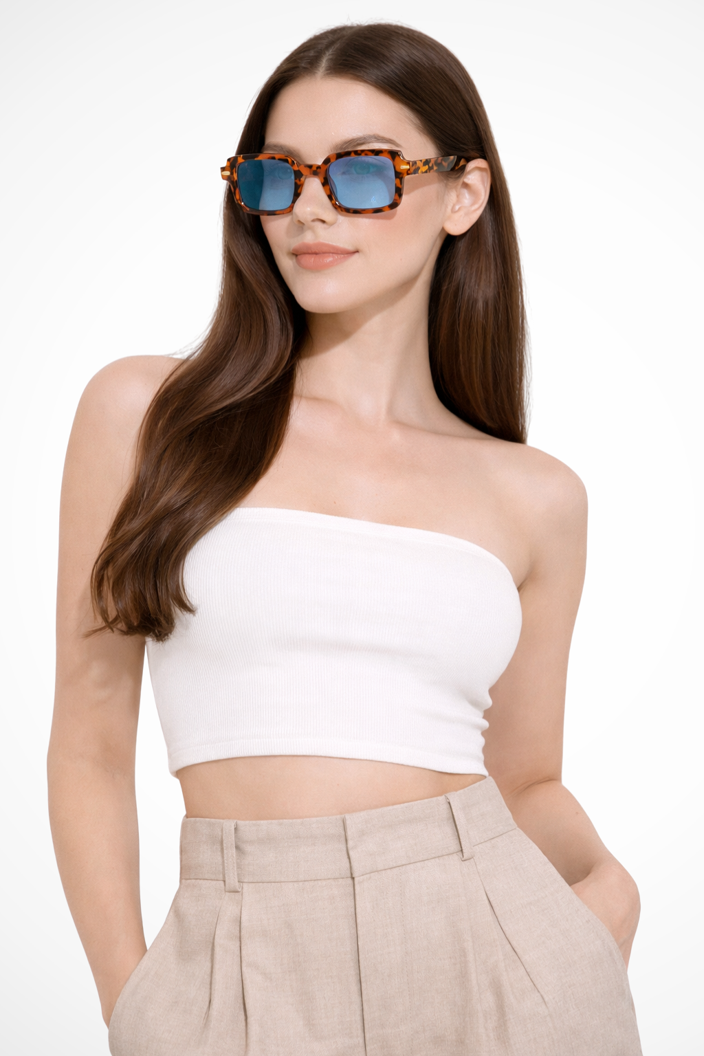 Women's Retro Square Frame Sunglasses - Summer Casual