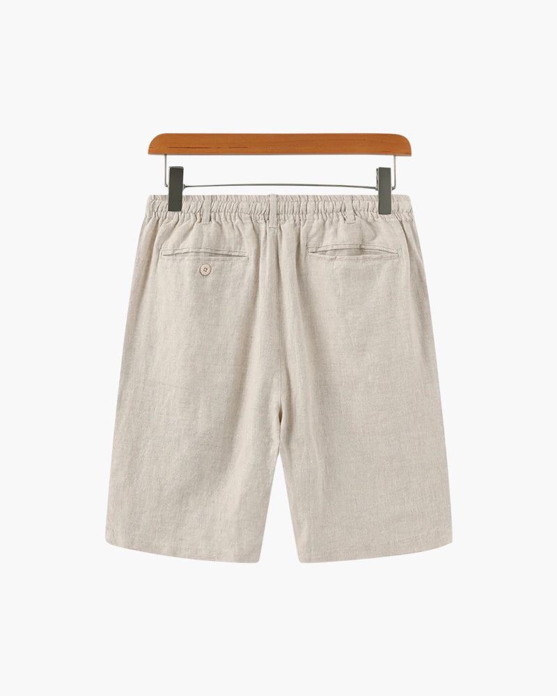 Men's Linen Shorts - Relaxed Fit with Zip Pocket Detail