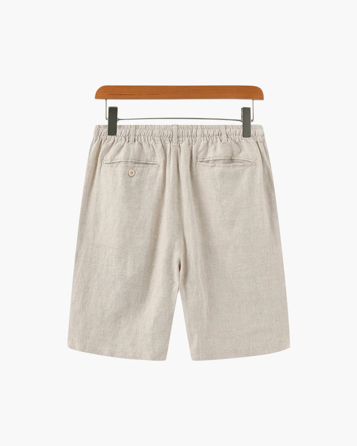 Men's Linen Shorts - Relaxed Fit with Zip Pocket Detail