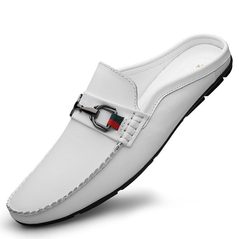 Men's Backless Mule Loafers - Microfiber Slip-On Casual Shoes