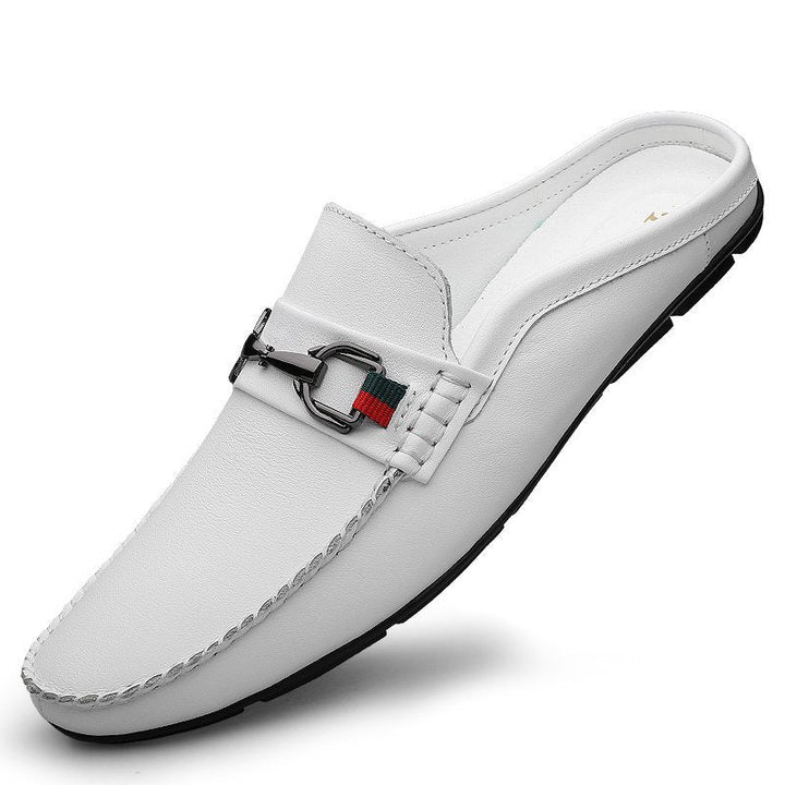 Men's Backless Mule Loafers - Microfiber Slip-On Casual Shoes