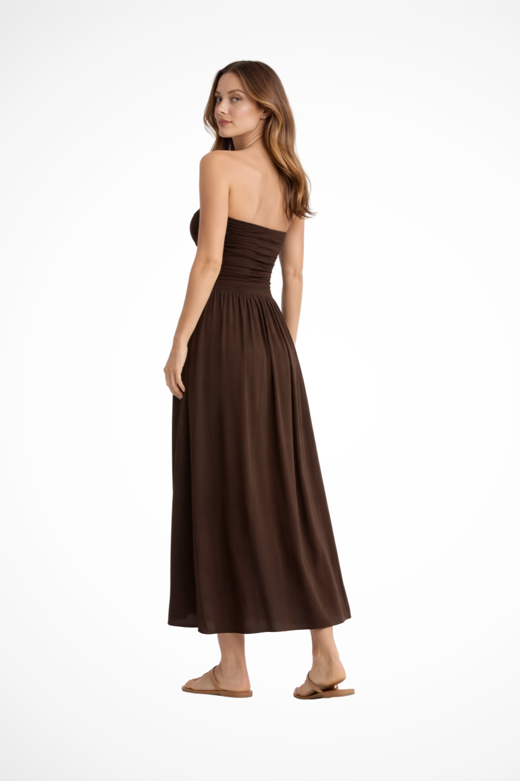 Women's Pleated Chiffon Maxi Dress - Summer Beach