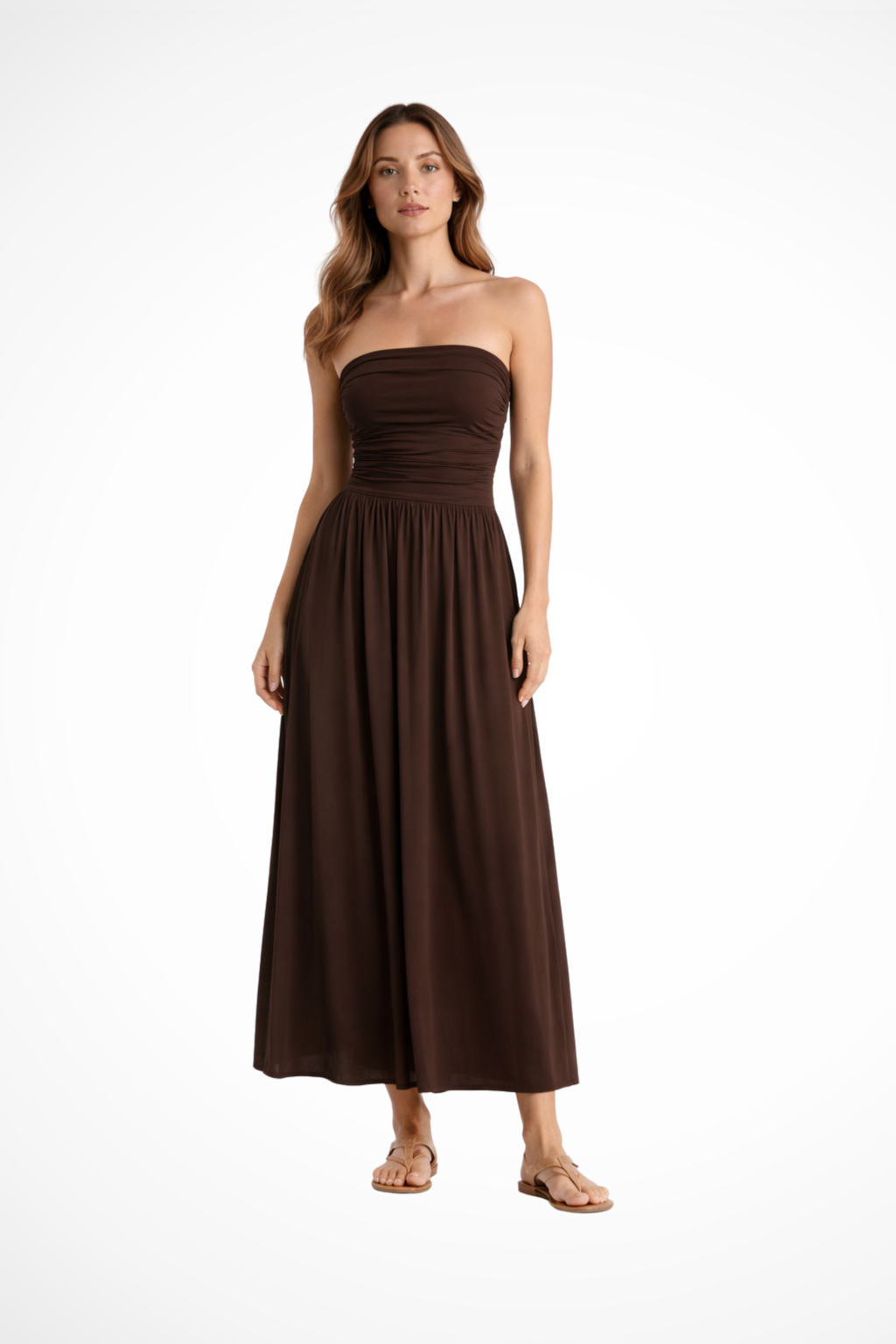 Women's Pleated Chiffon Maxi Dress - Summer Beach