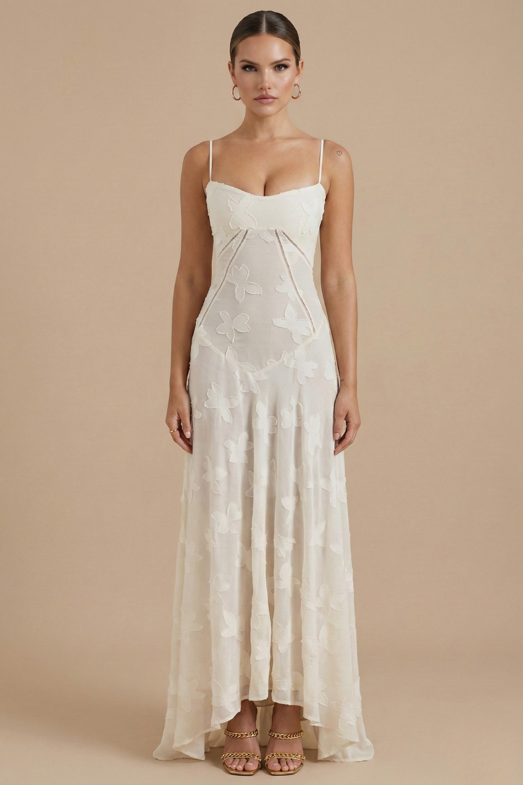 Women's Floral Chiffon Maxi Dress - Summer Evening