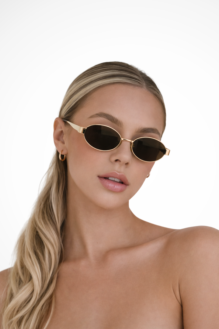 Women's Oval Metal Frame Sunglasses - Summer Casual