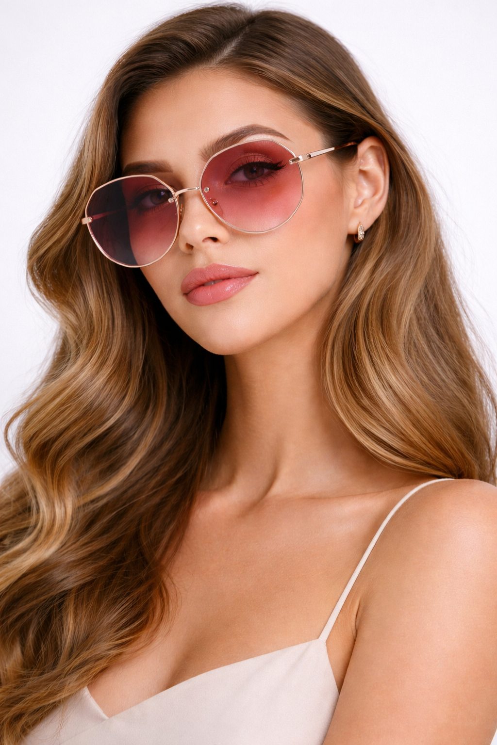 Women's Oversized Gradient Rimless Sunglasses - Summer Accessory