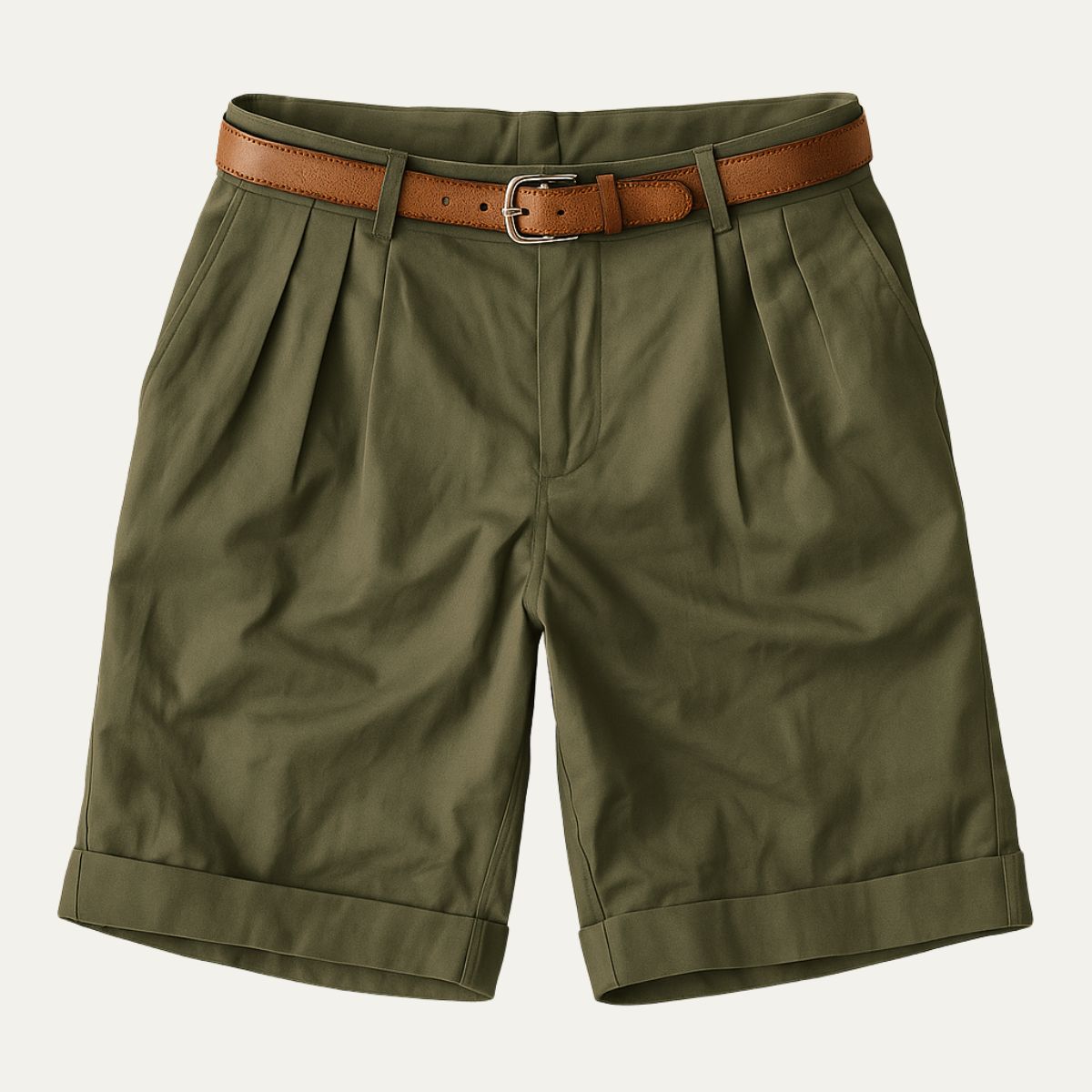 Men's Chino Shorts - Double Pleat - Summer Casual