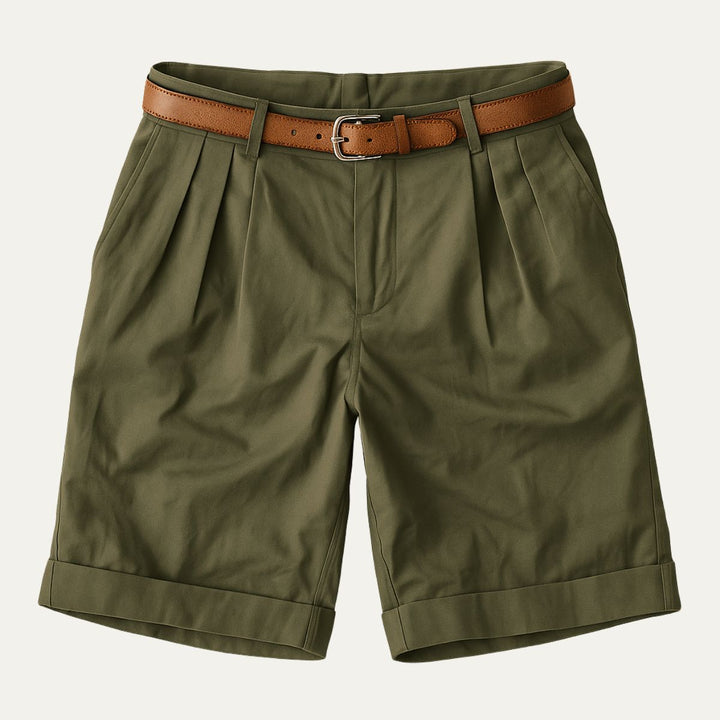 Men's Chino Shorts - Double Pleat - Summer Casual