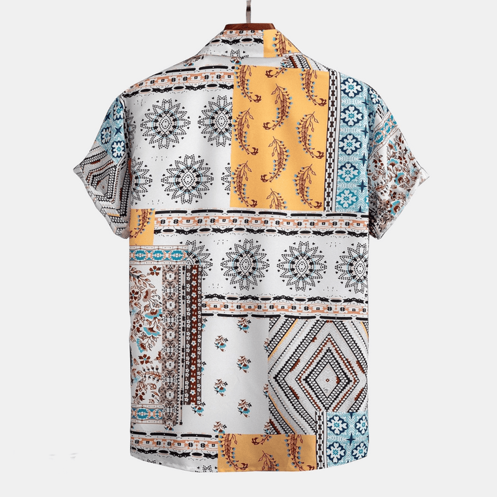 Men's Printed Shirt and Shorts Set - Summer Casual