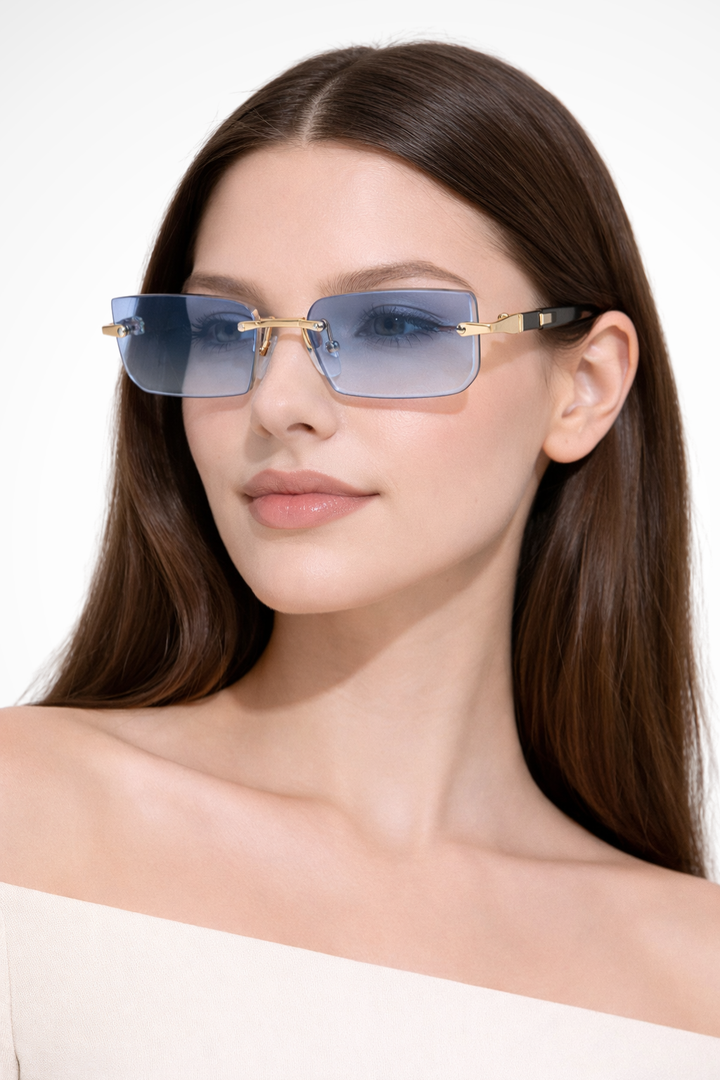 Women's Rimless Rectangle Sunglasses - Summer Casual Wear