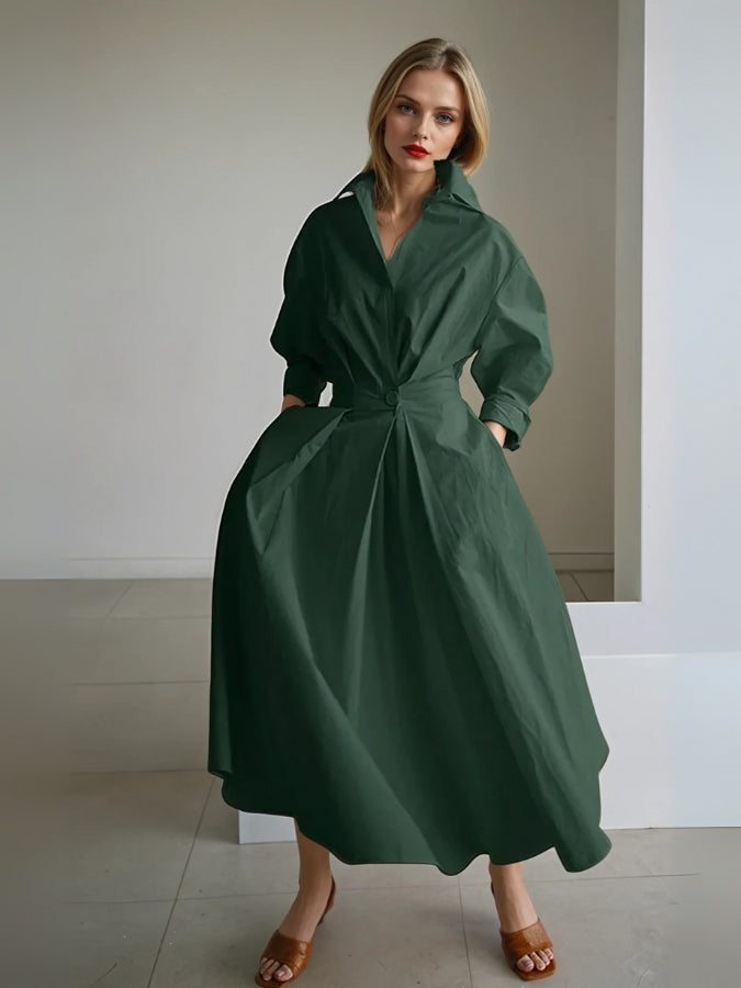 Emily | Women's Pleated Midi Dress, Casual