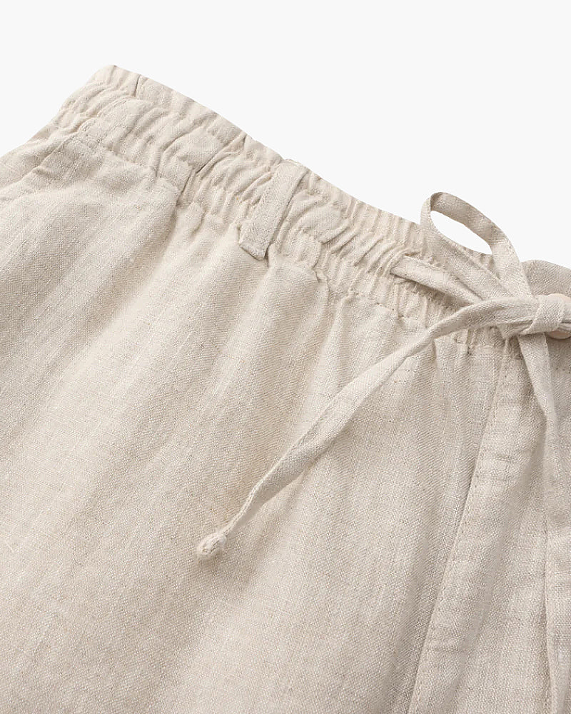 Men's Linen Shorts - Relaxed Fit with Zip Pocket Detail