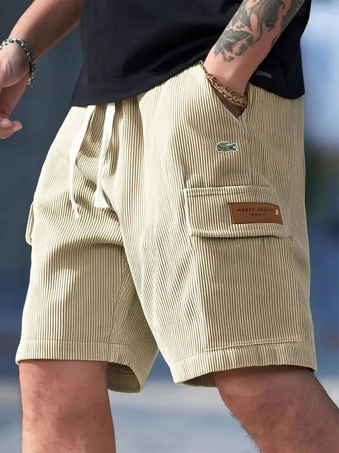 Men's Striped Casual Knit Shorts - Summer