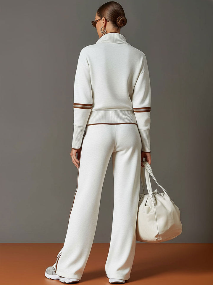 Sarah | Women's Half-Zip Blouse, Retro Sporty Style