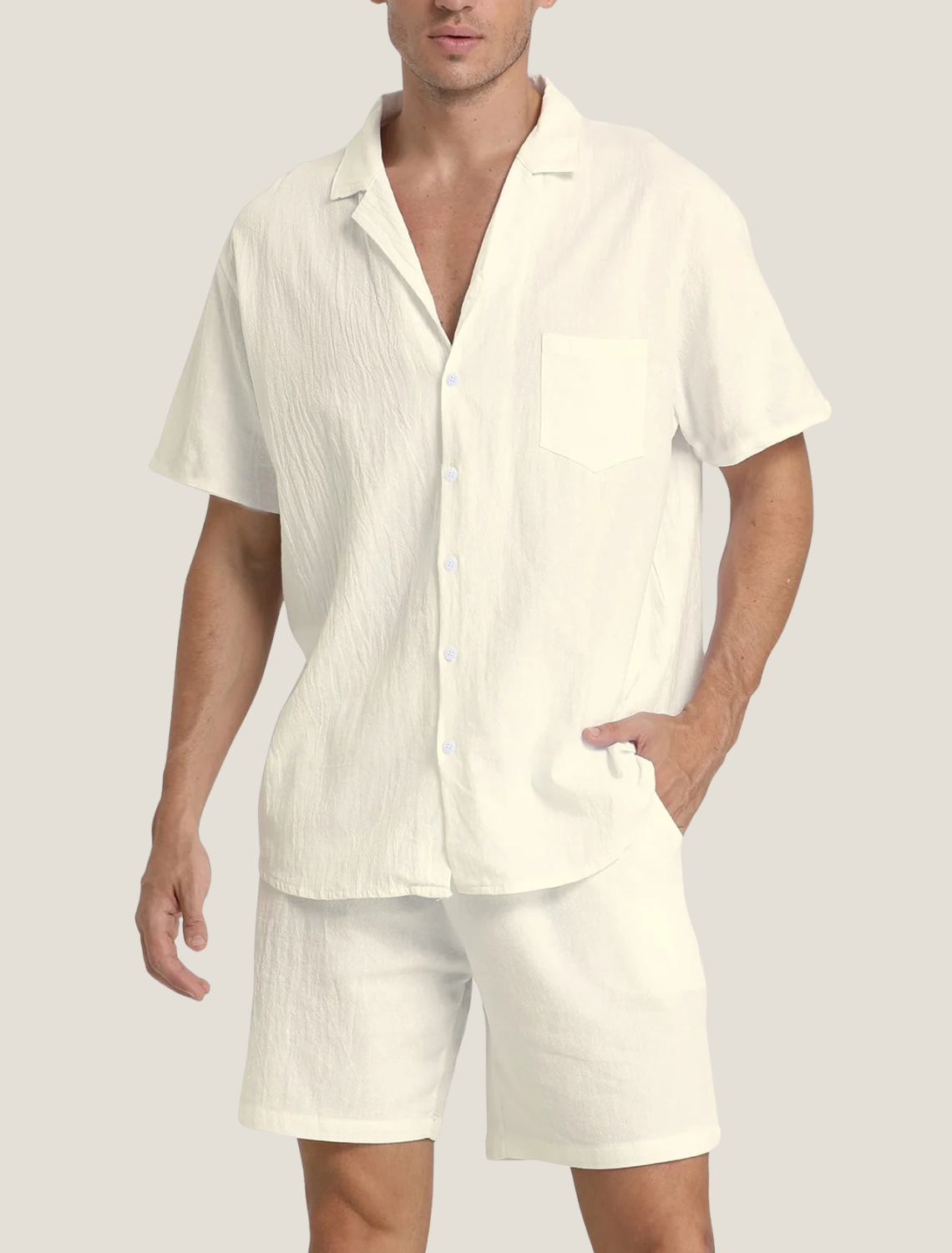 Men's Relaxed Fit Shirt and Shorts Set - Summer Casual
