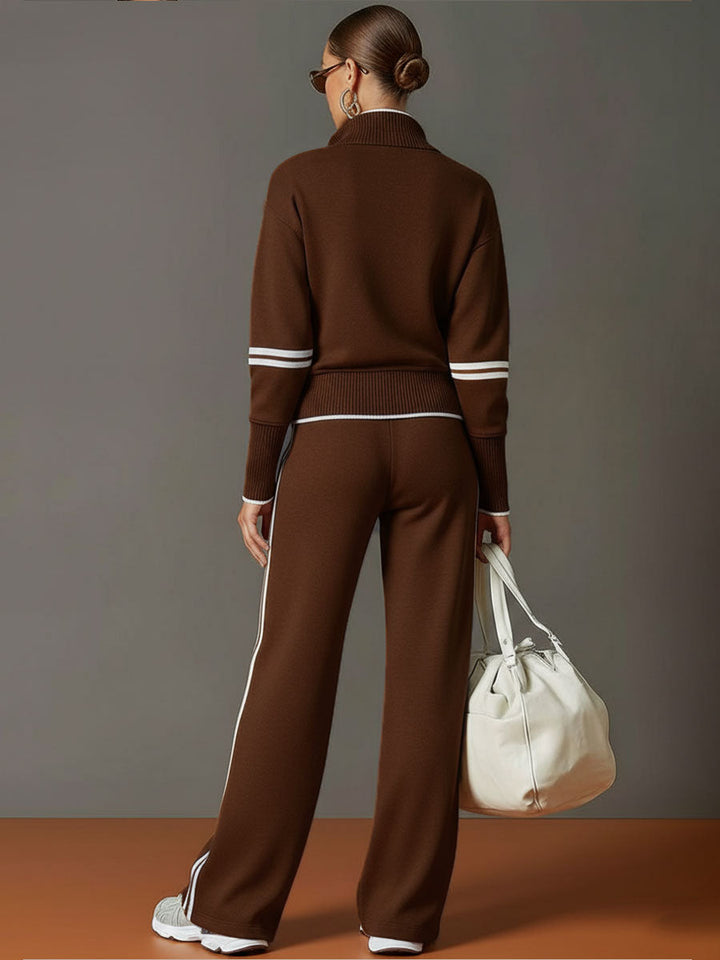Sarah | Women's Half-Zip Blouse, Retro Sporty Style