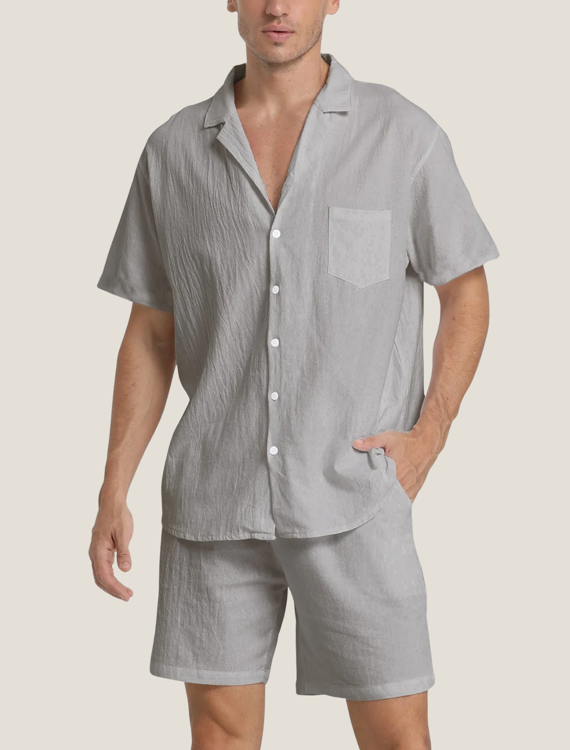 Men's Relaxed Fit Shirt and Shorts Set - Summer Casual