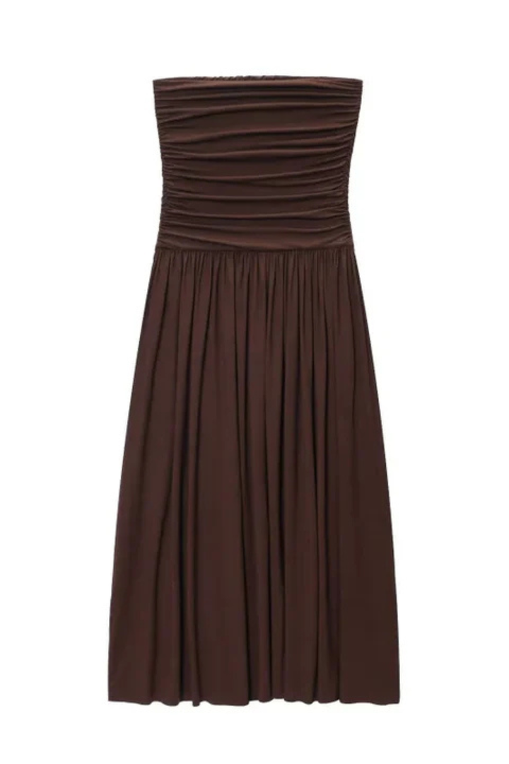 Women's Pleated Chiffon Maxi Dress - Summer Beach