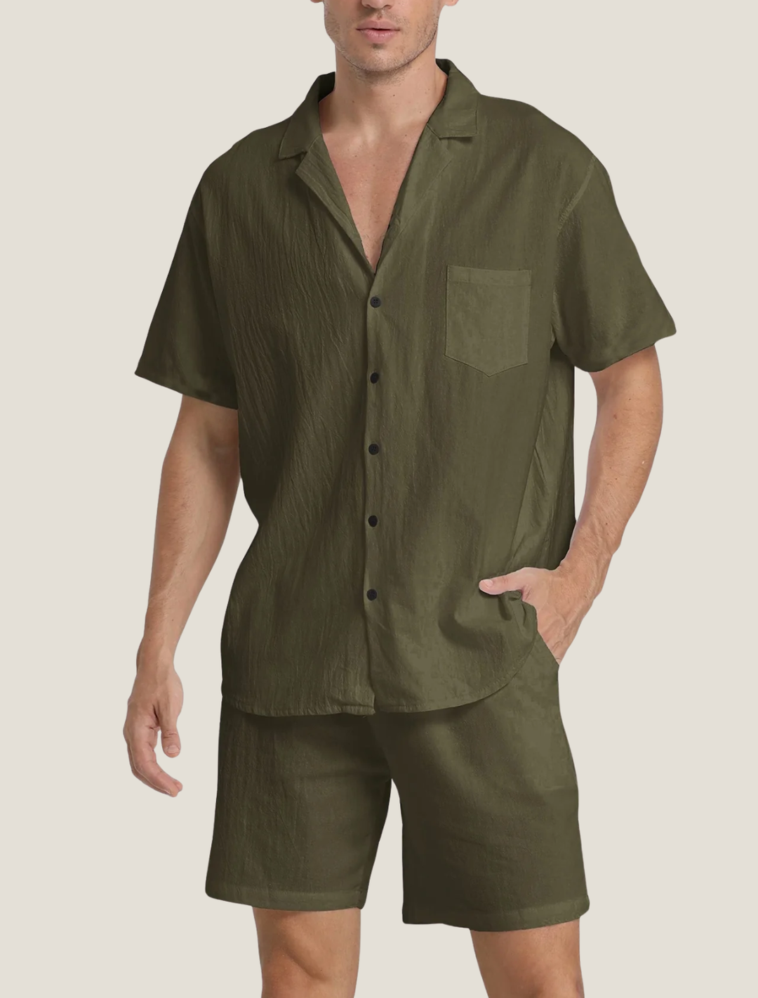 Men's Relaxed Fit Shirt and Shorts Set - Summer Casual