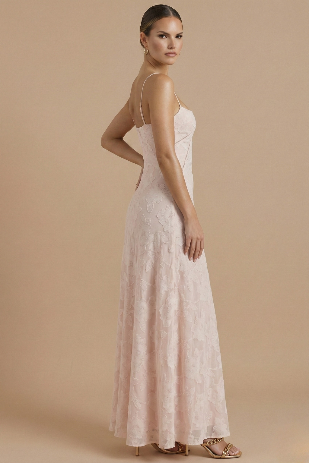 Women's Floral Chiffon Maxi Dress - Summer Evening