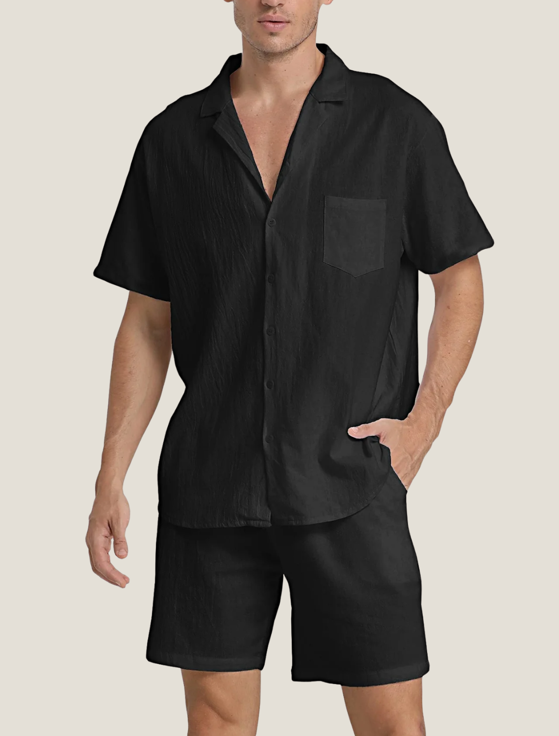 Men's Relaxed Fit Shirt and Shorts Set - Summer Casual