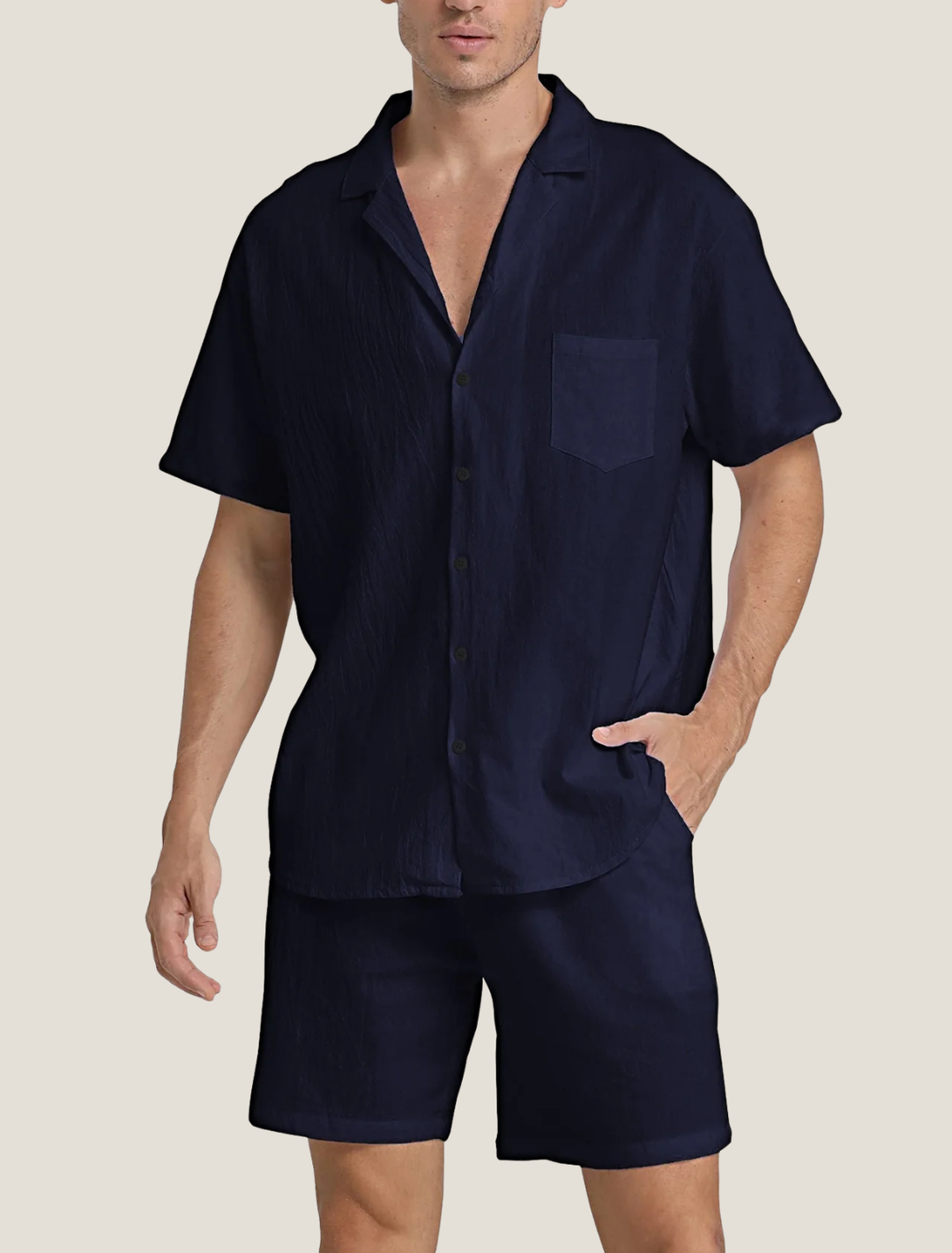 Men's Relaxed Fit Shirt and Shorts Set - Summer Casual