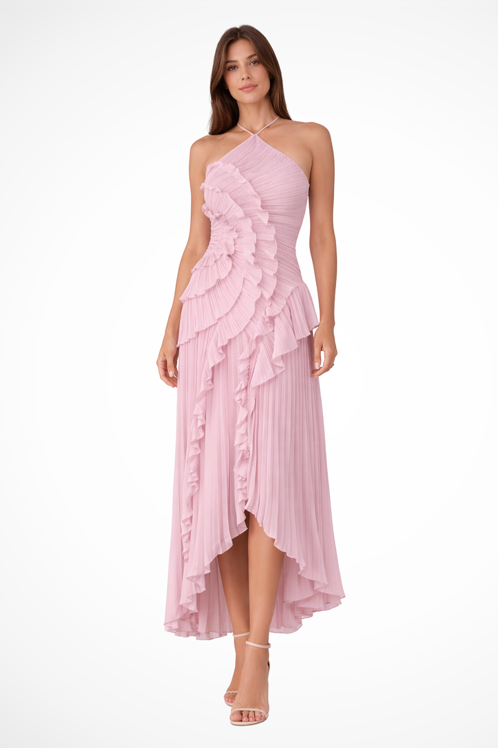 Women's Ruffled Chiffon Maxi Dress - Summer Wedding Guest