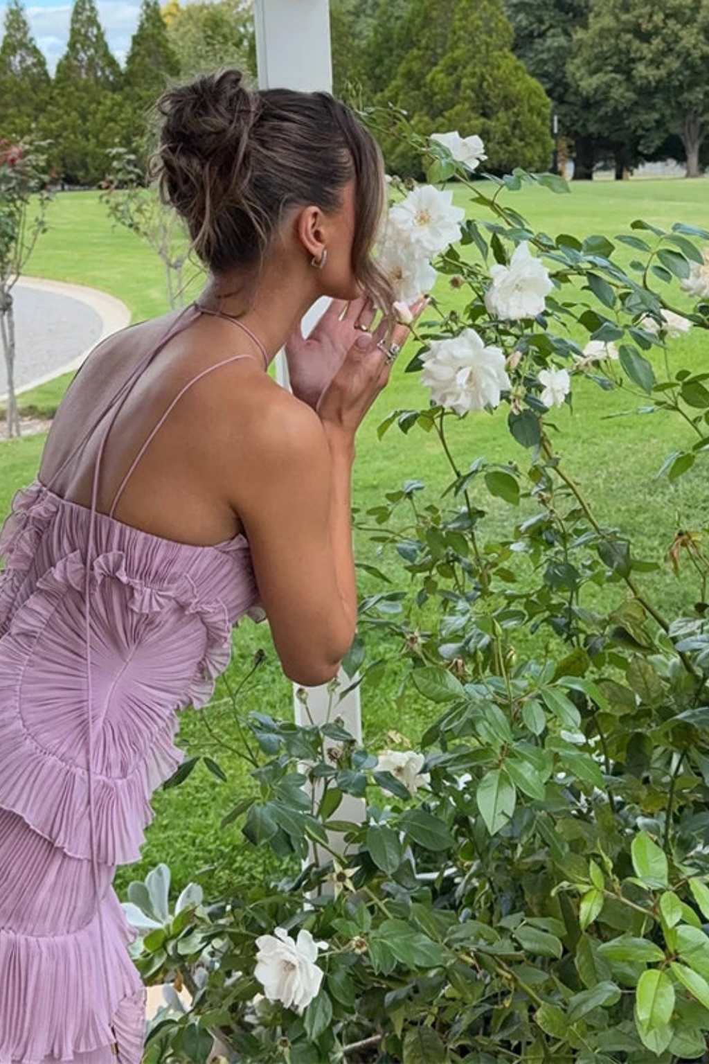 Women's Ruffled Chiffon Maxi Dress - Summer Wedding Guest