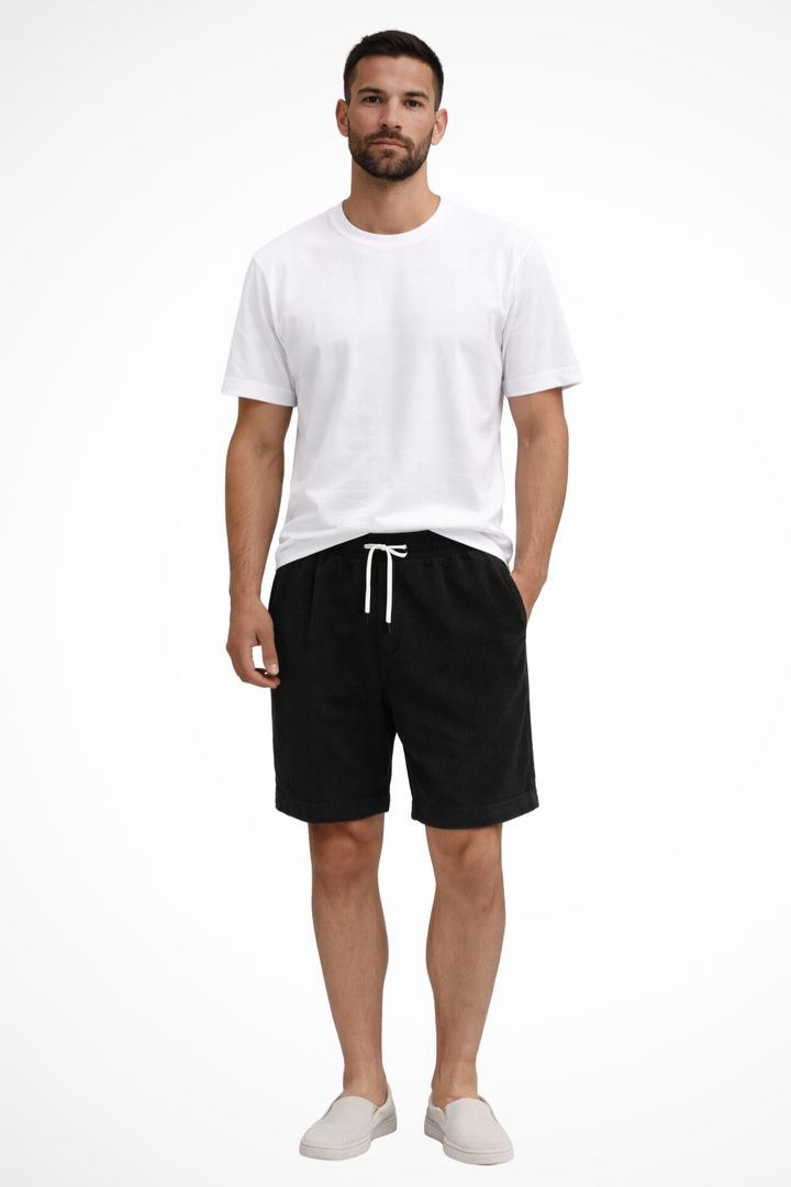 Men's Casual Corduroy Shorts - Relaxed Fit with Drawstring Waist