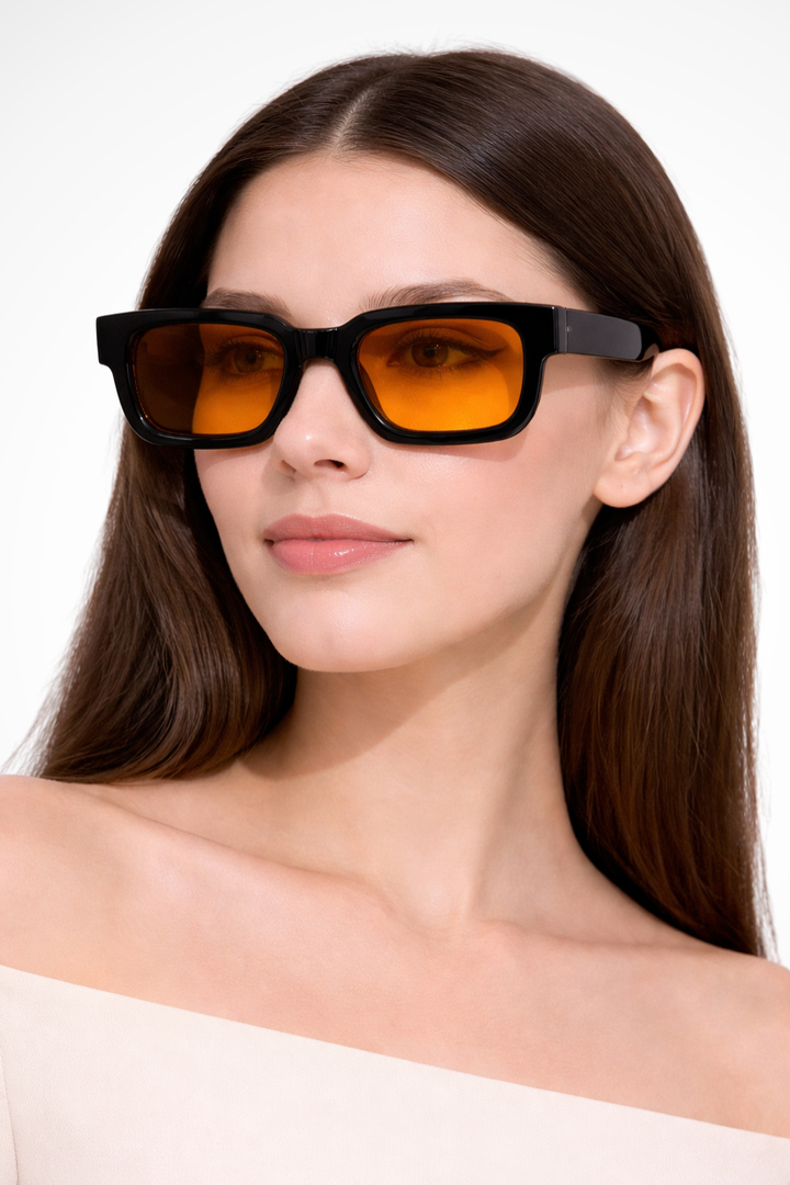 Women's Retro Rectangle Frame Sunglasses - Summer Casual