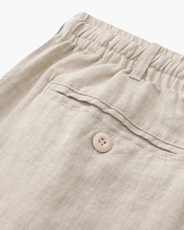 Men's Linen Shorts - Relaxed Fit with Zip Pocket Detail