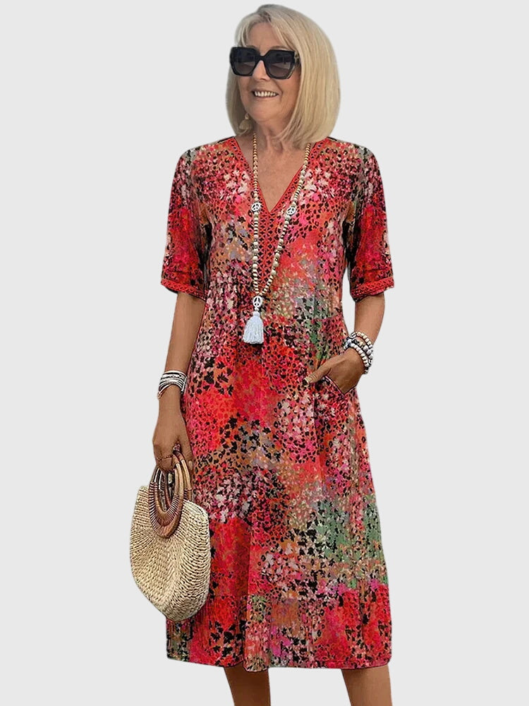 Emily | Women's Floral Midi Dress, Spring