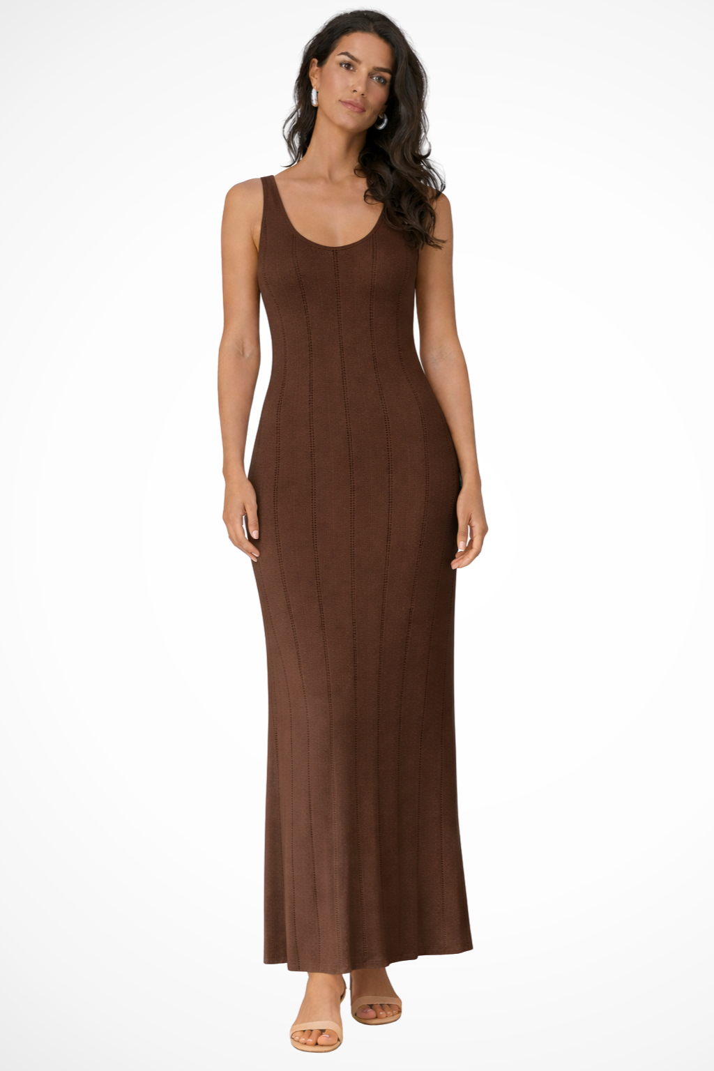 Women's Sleeveless Knit Maxi Dress - Summer Wedding Guest
