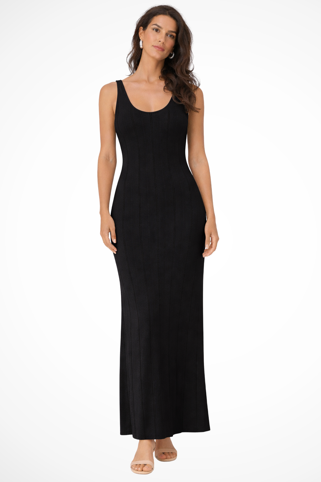 Women's Sleeveless Knit Maxi Dress - Summer Wedding Guest