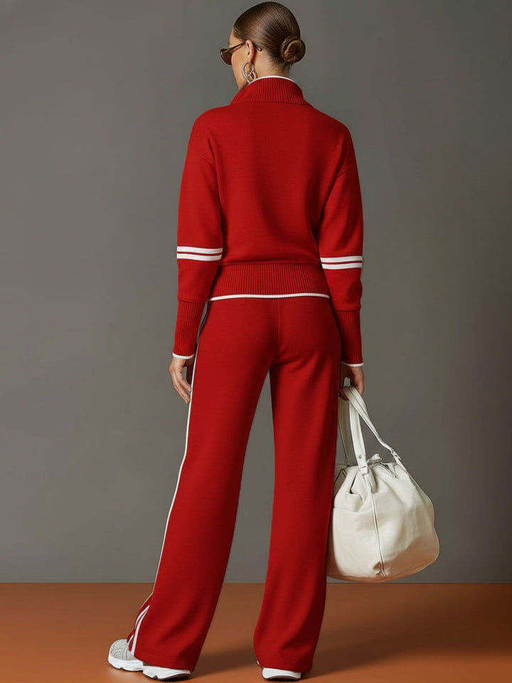 Sarah | Women's Half-Zip Blouse, Retro Sporty Style