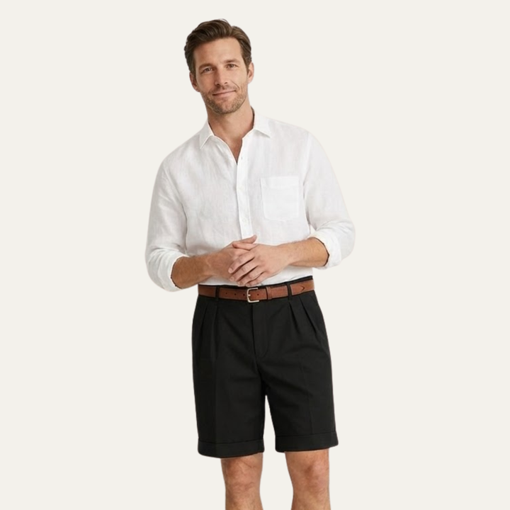 Men's Chino Shorts - Double Pleat - Summer Casual