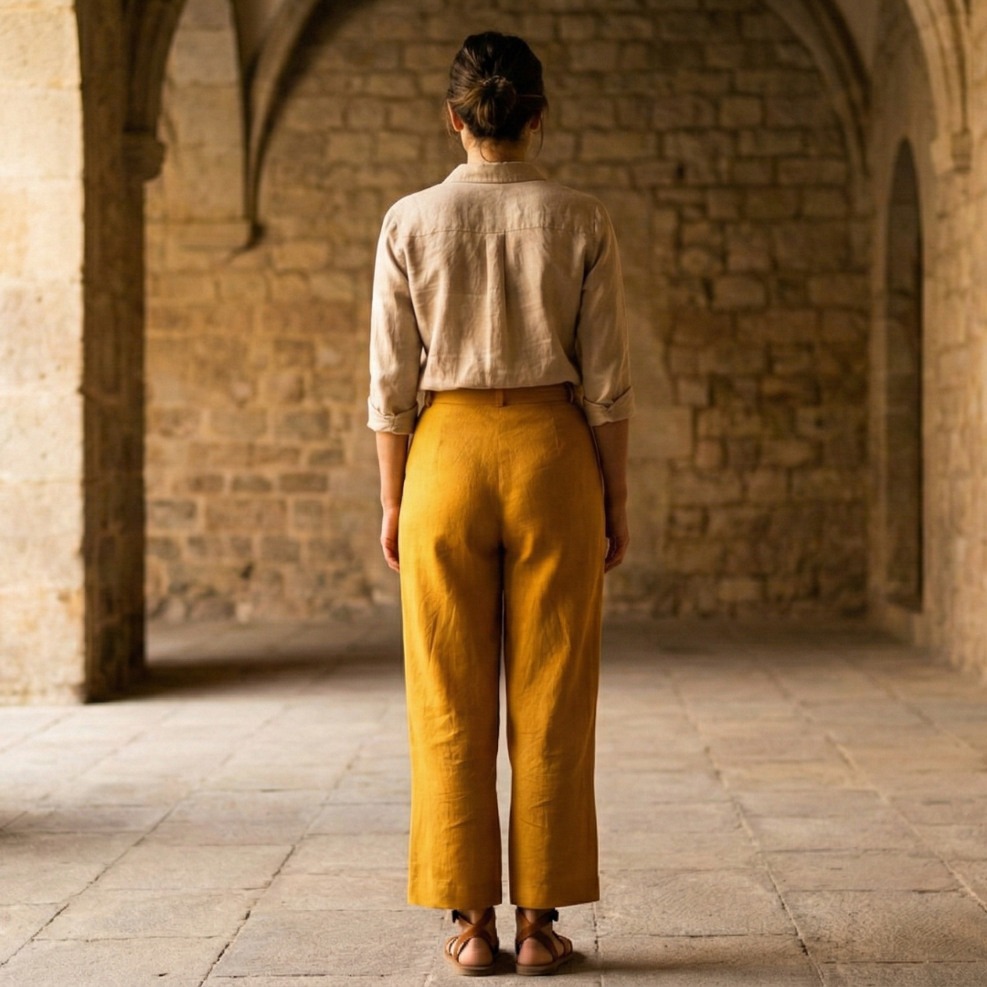 Women's Pleated Wide Leg Trousers - Summer Casual