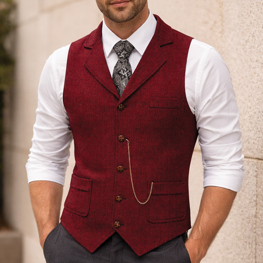 Men's Retro Tailored Cotton Waistcoat